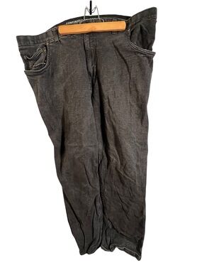 Harbor Bay Mens Sz 46x30 Relaxed Jeans Faded Black Fit by DXL Continuous Comfort